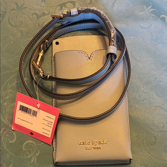 kate spade Handbags - Kate Spade Gray Phone & Card Holder Crossbody Bag w Detachable Strap NWT